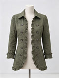 Women's Ruffled Lapel Blazer Elegant Chic Fashion Jacket